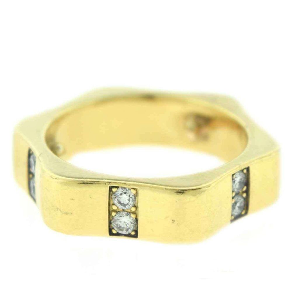 Montblanc Diamond And Yellow Gold Wave Ring - Brilliance Jewels